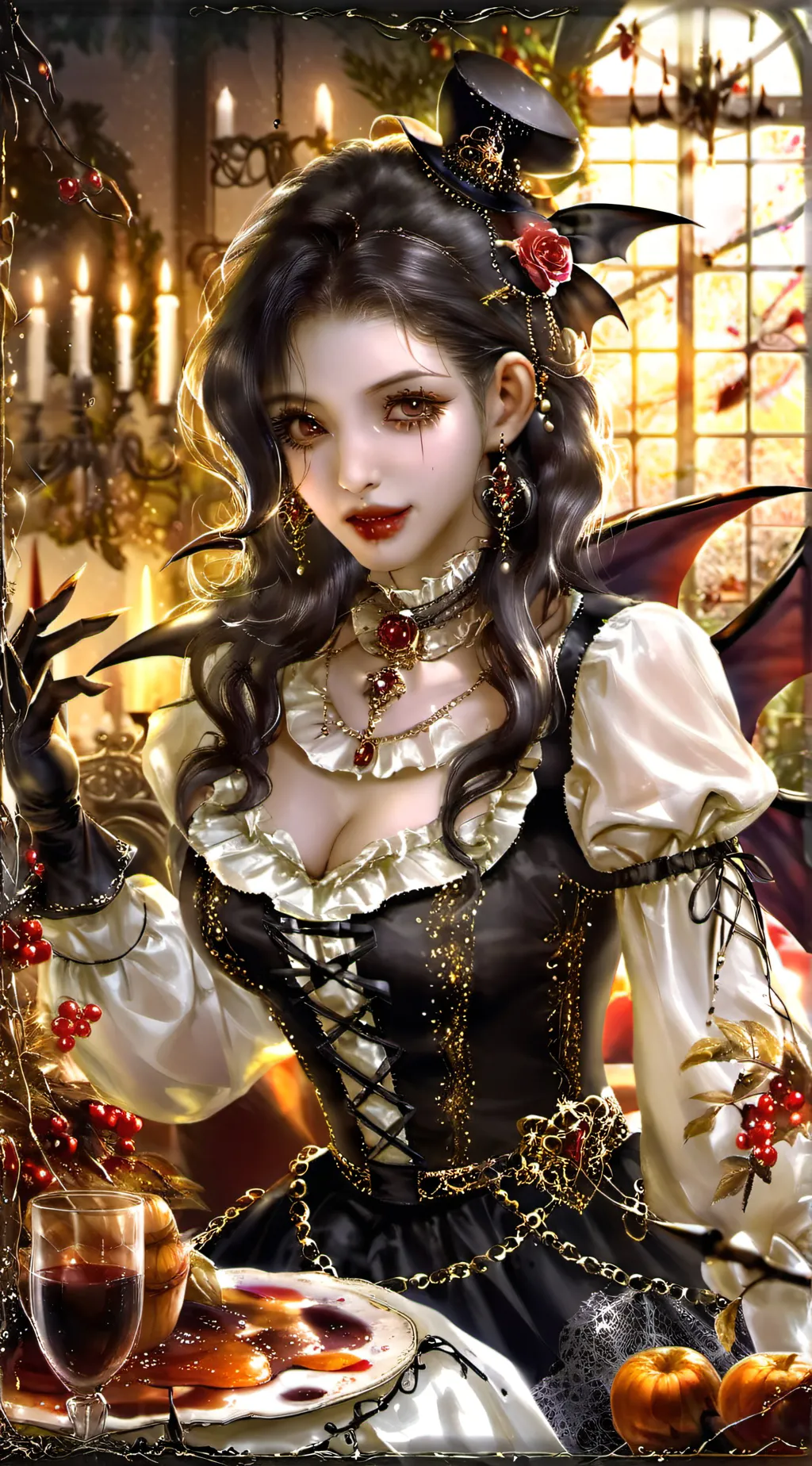 ai character: vampire queen lia background