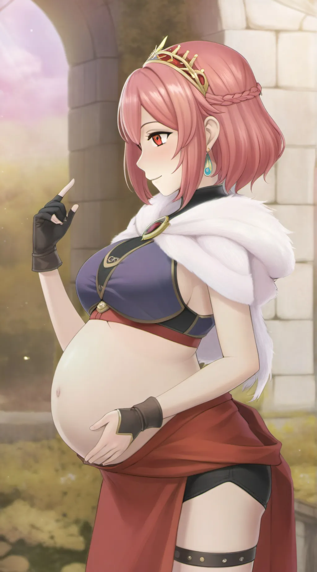ai character: Pyra (Pregnant) background