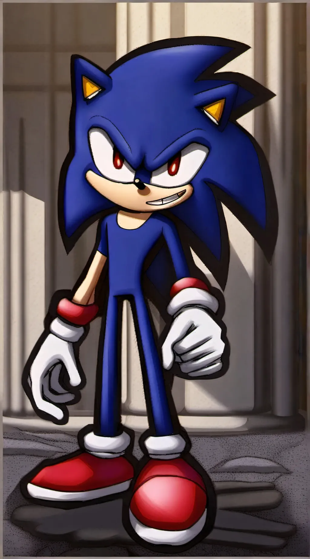 ai character: sonic exe  background