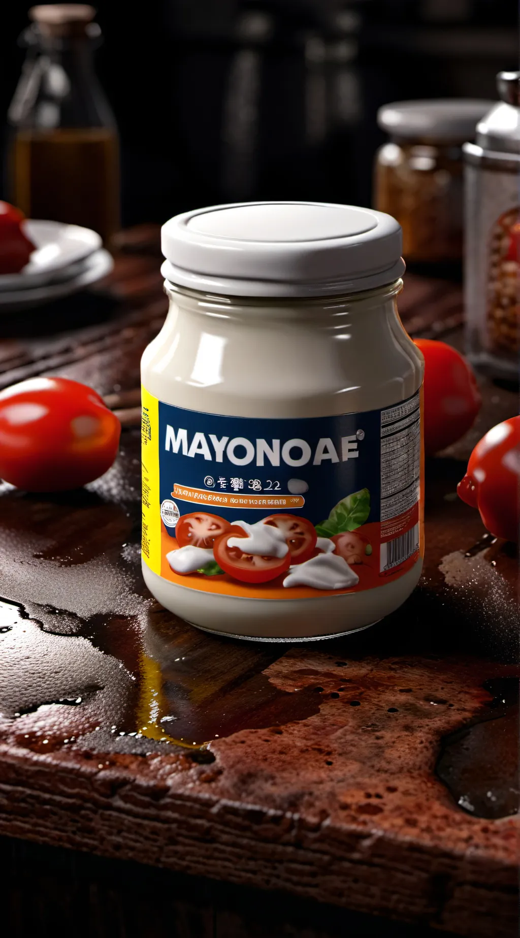 ai character: mayonaise background