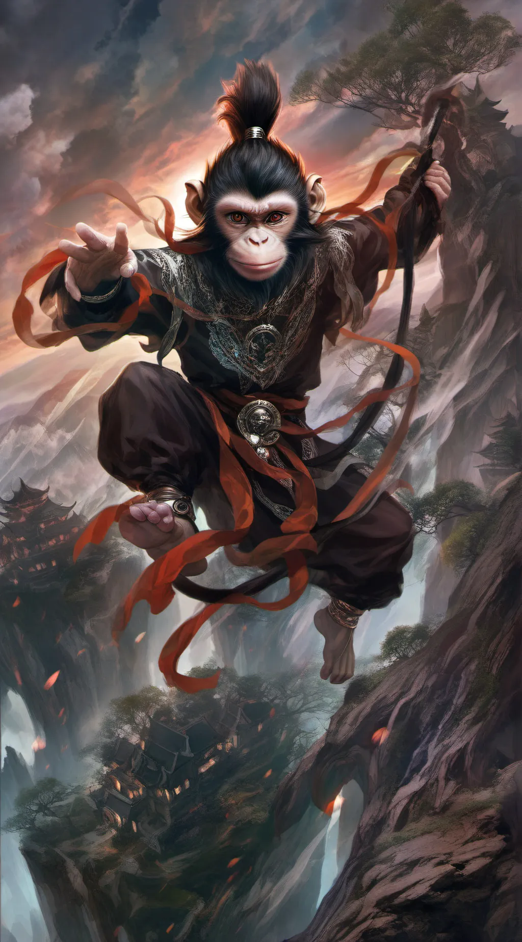 ai character: Monkeyyy background
