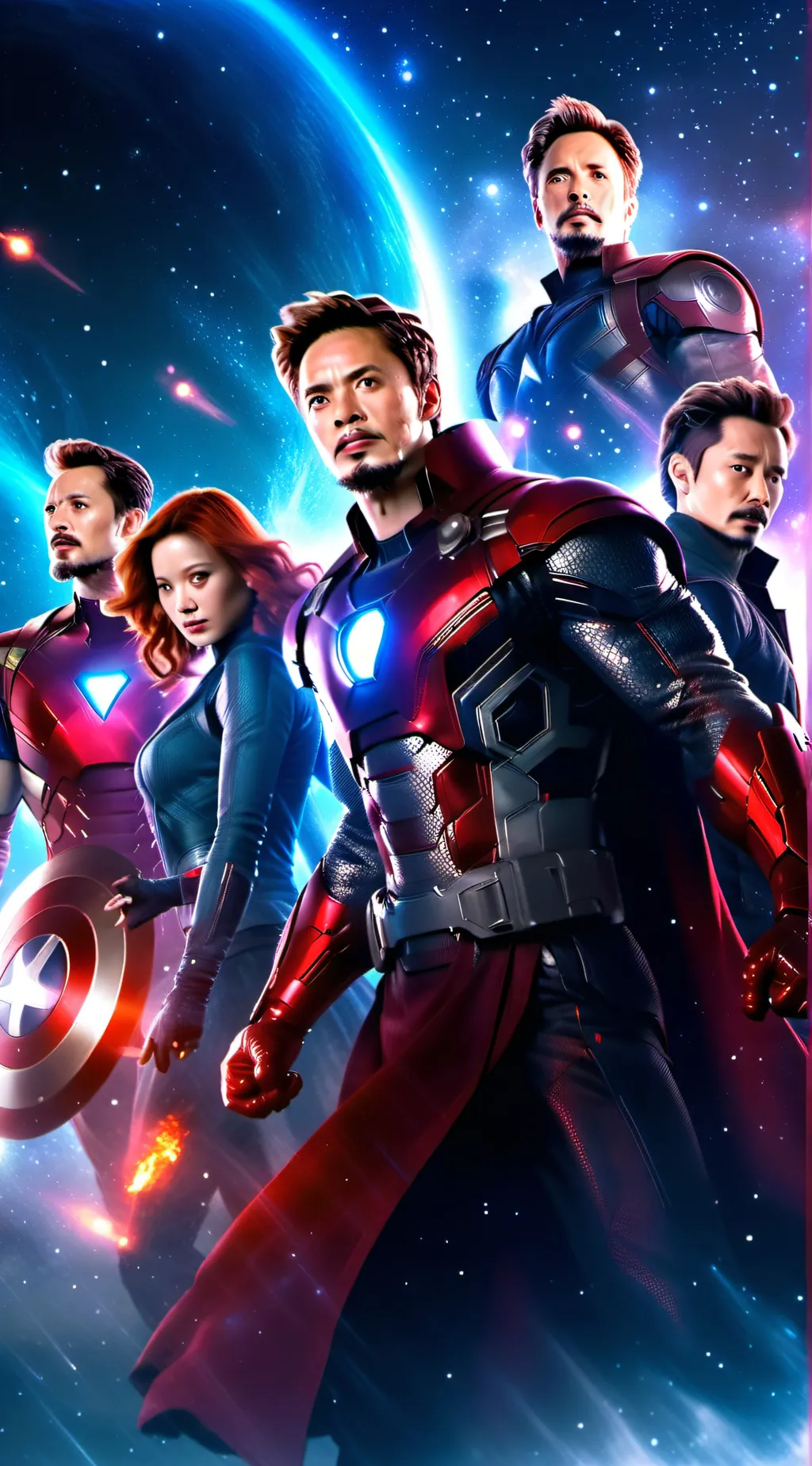 ai character: Avengers meet  background