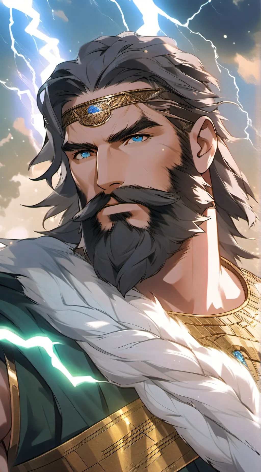 ai character: Zeus background