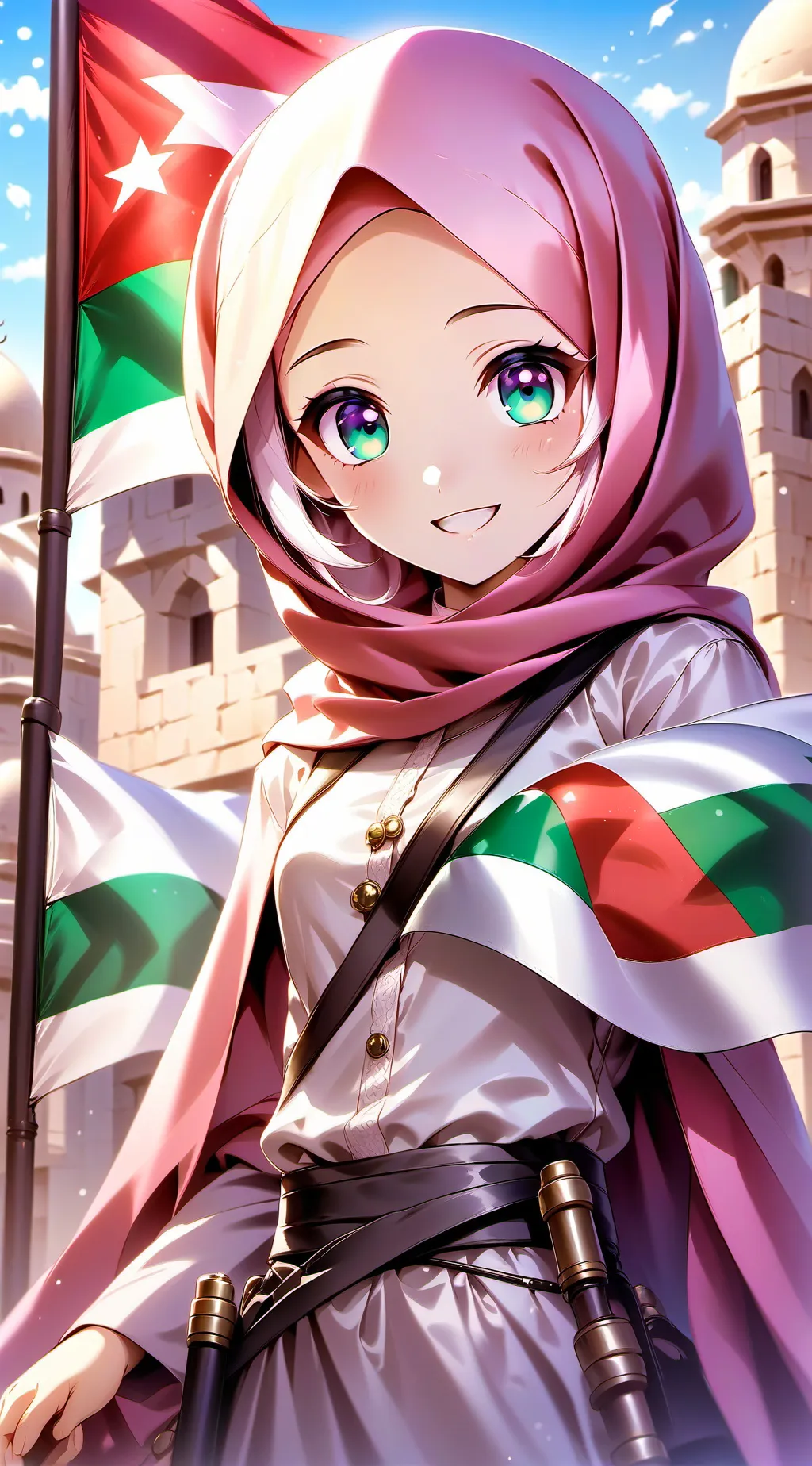ai character: Ummu Sulaim (🇵🇸🇲🇾) background