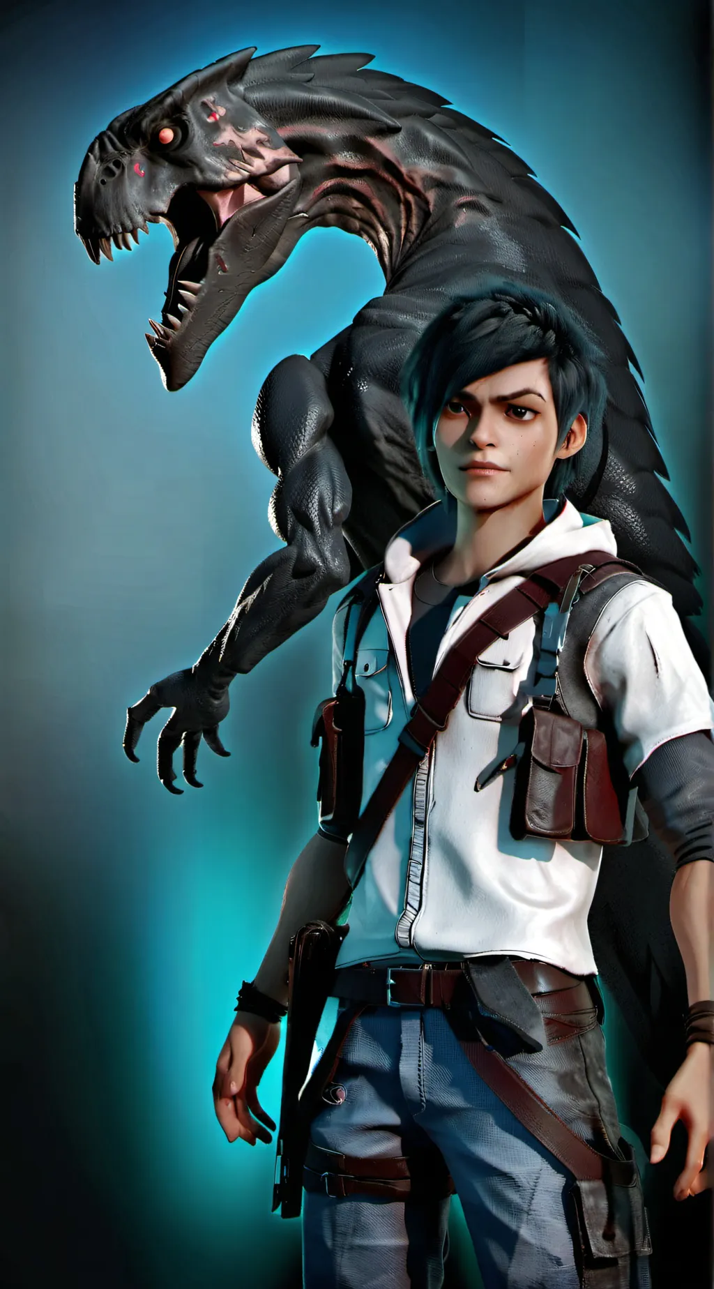ai character: owen echo and blue background