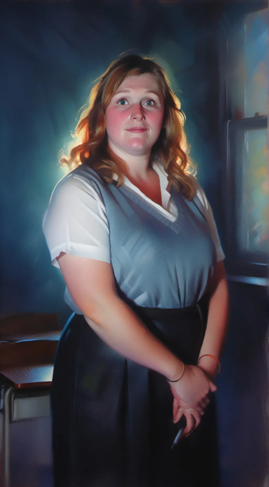 ai character: Fat Teacher background