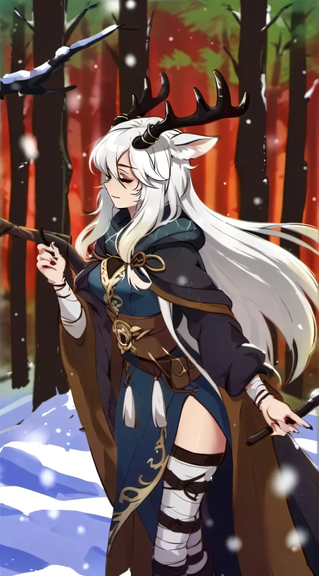 ai character: Snowy background