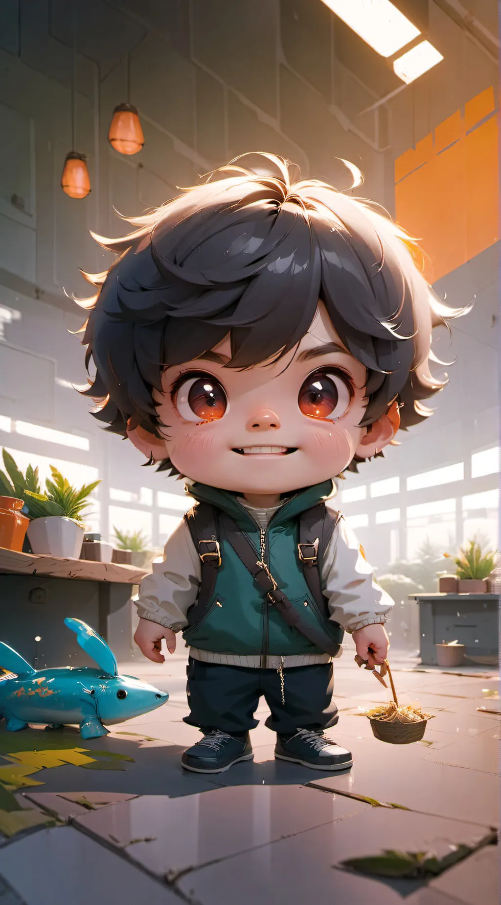 ai character: Lil tim tim  background