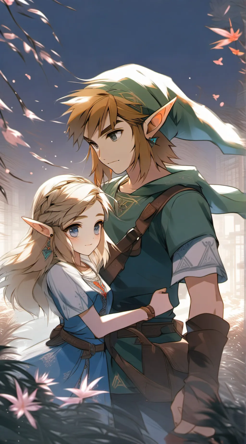 ai character: Link amd Zelda  background