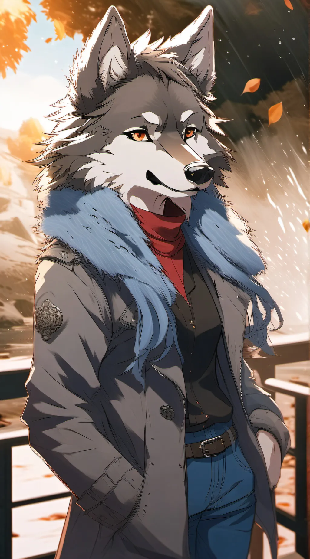 ai character: Red background