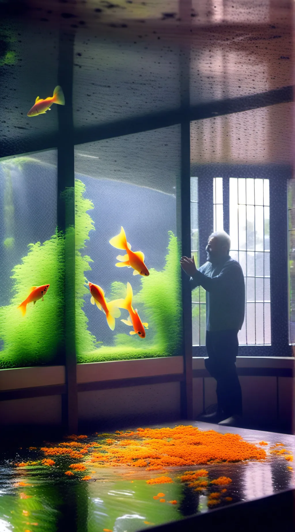 ai character: aquarium background