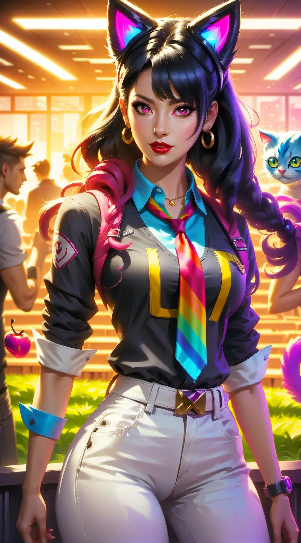 ai character: miss circle  background