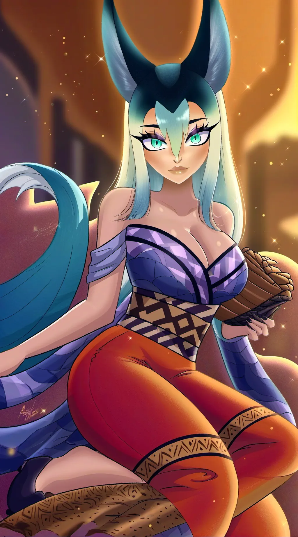 ai character: alpha wolf girl background