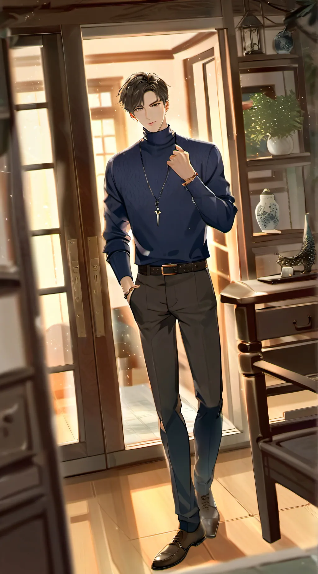 ai character: Adrian  background