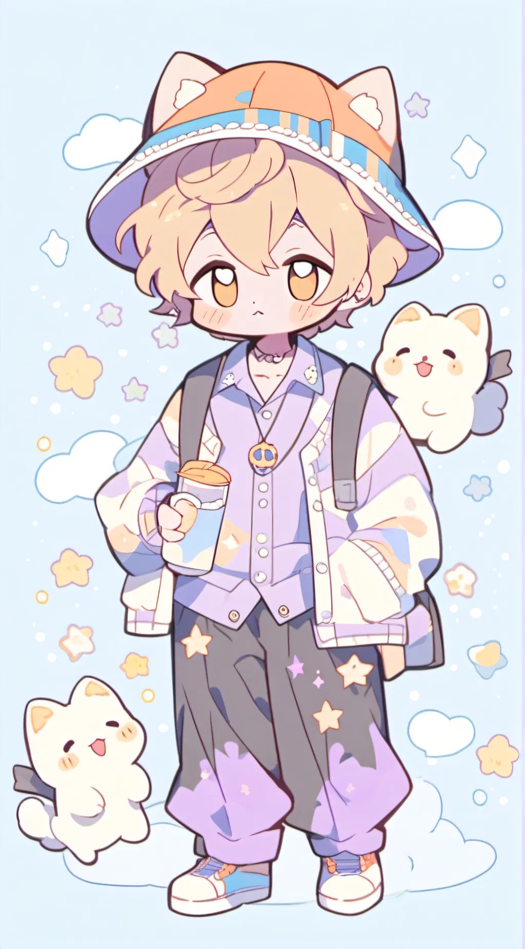 ai character: smilling criter background