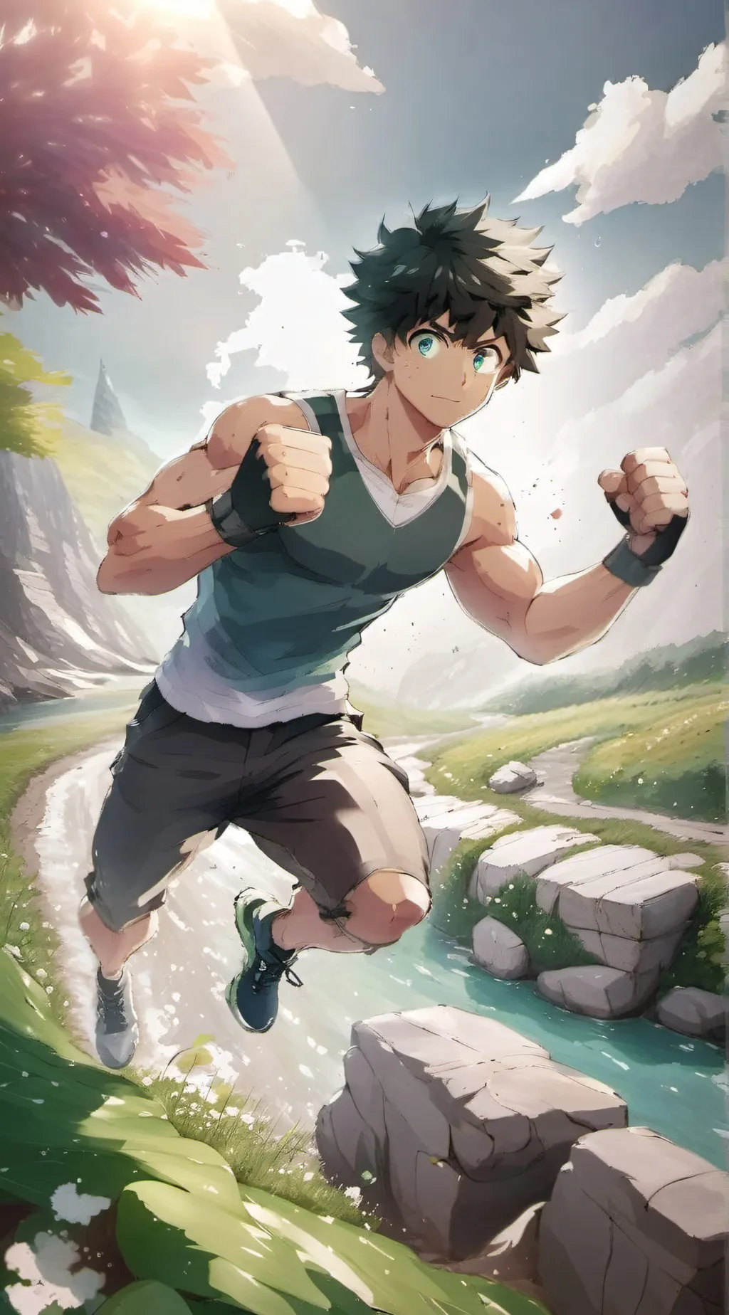 ai character: MHA gym background