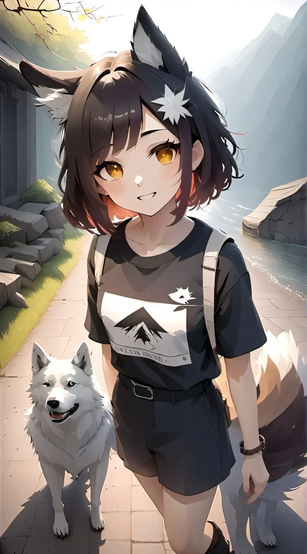 ai character: Violet background