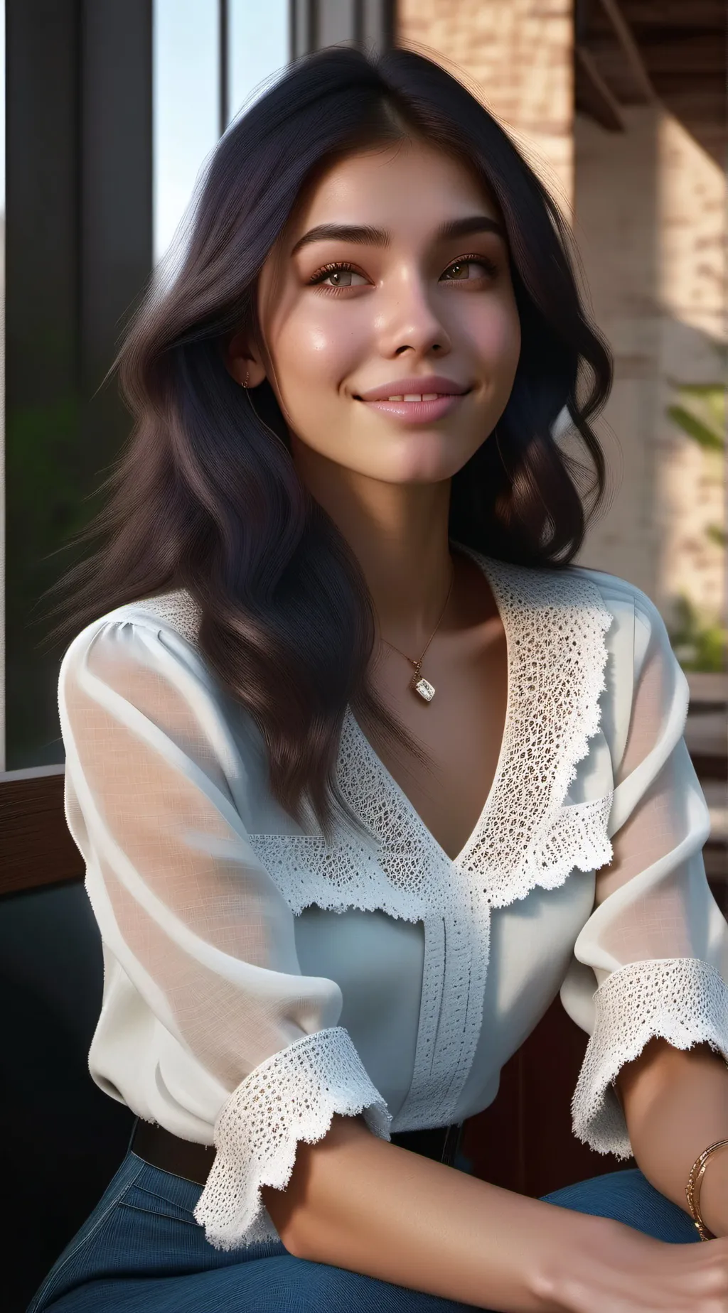 ai character: Madison beer  background