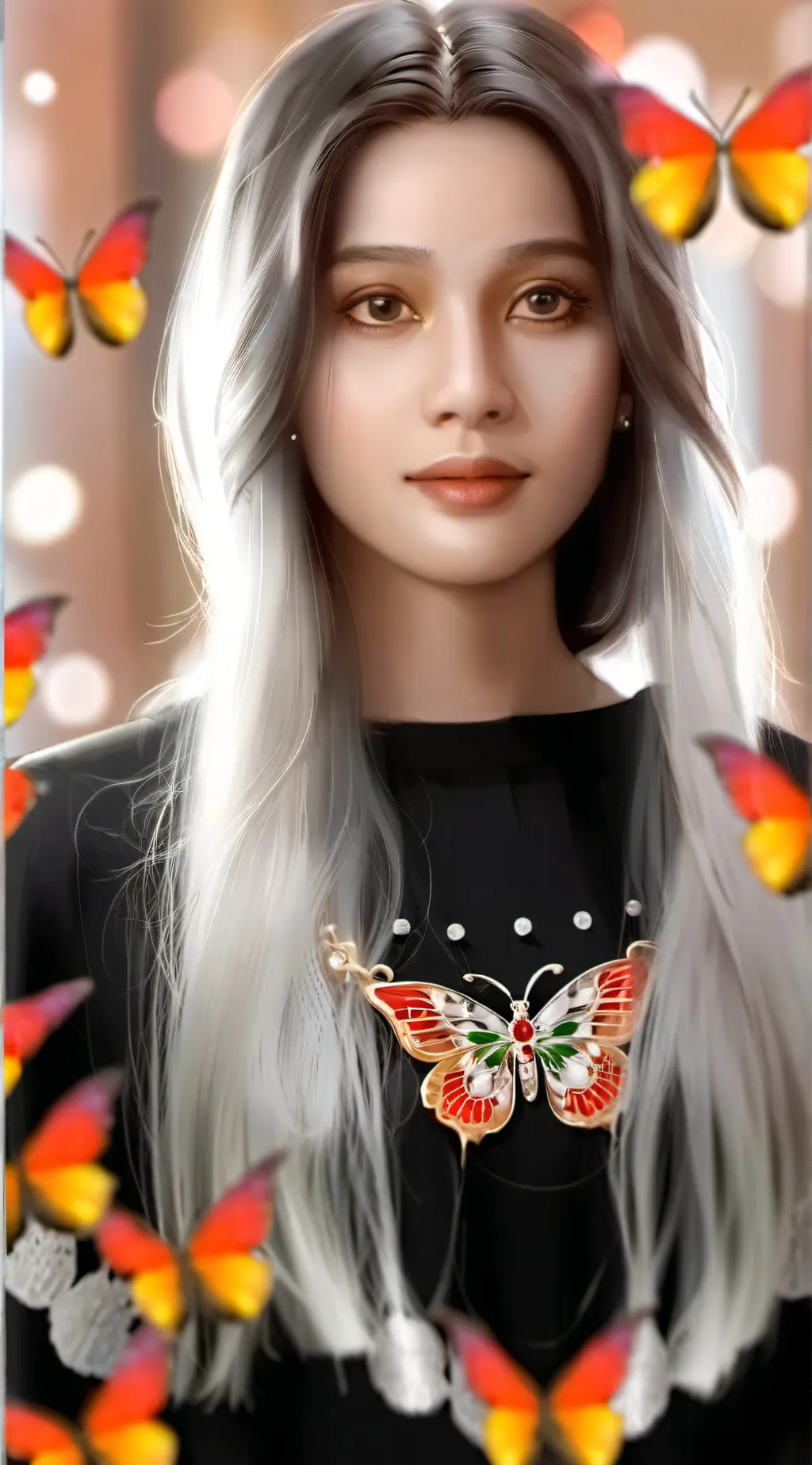 ai character: Ashley  background
