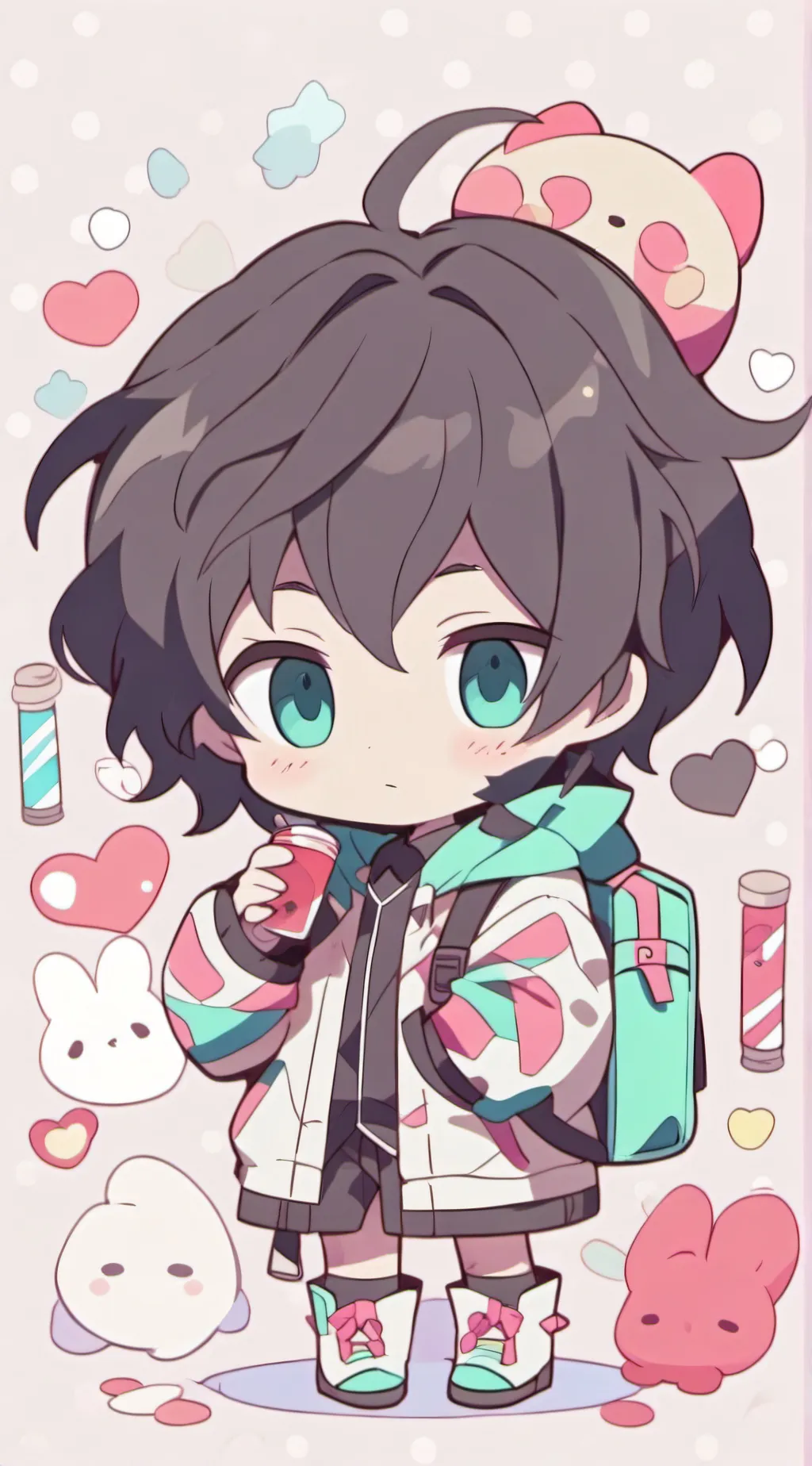 ai character: KNY beach!! background