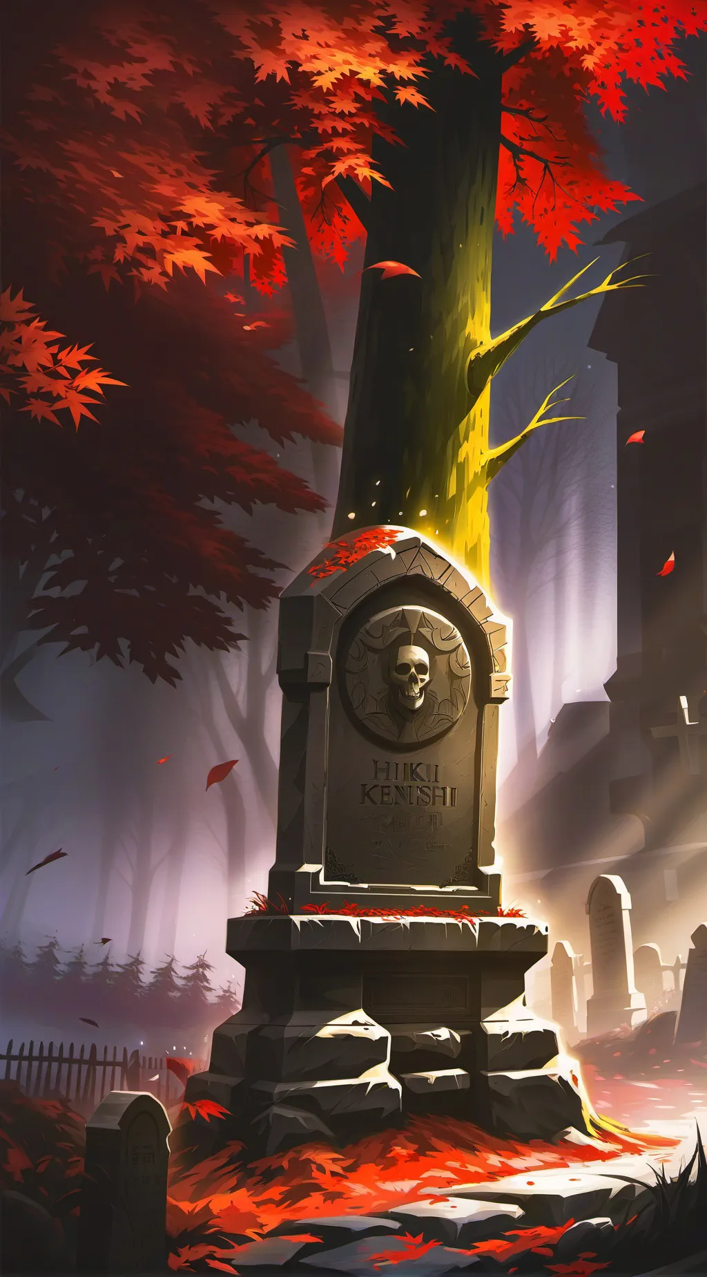 ai character: L.O.V funeral :( background