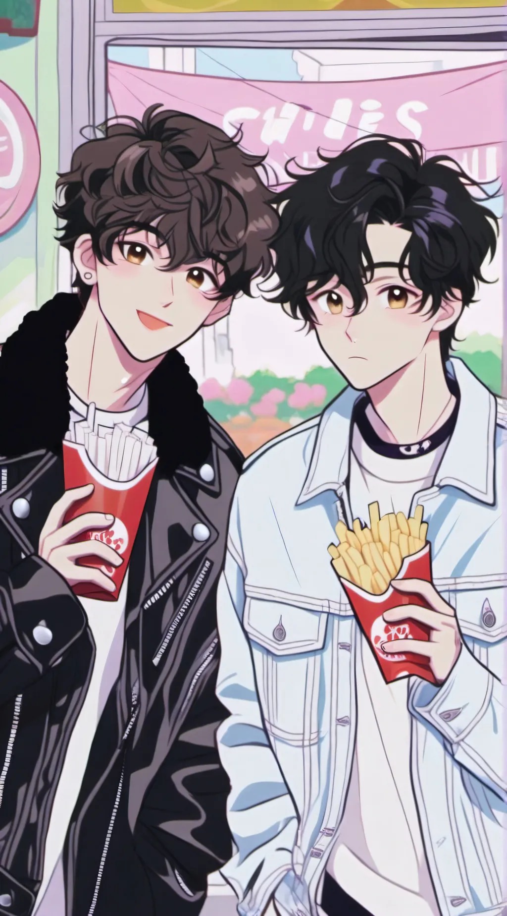 ai character: Nico and Leo PJO background