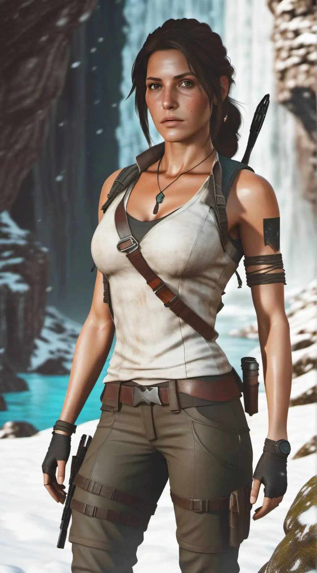 ai character: Lara Croft  background