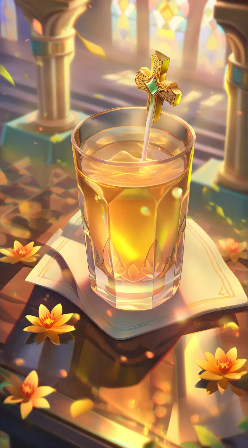 ai character: holy water  background