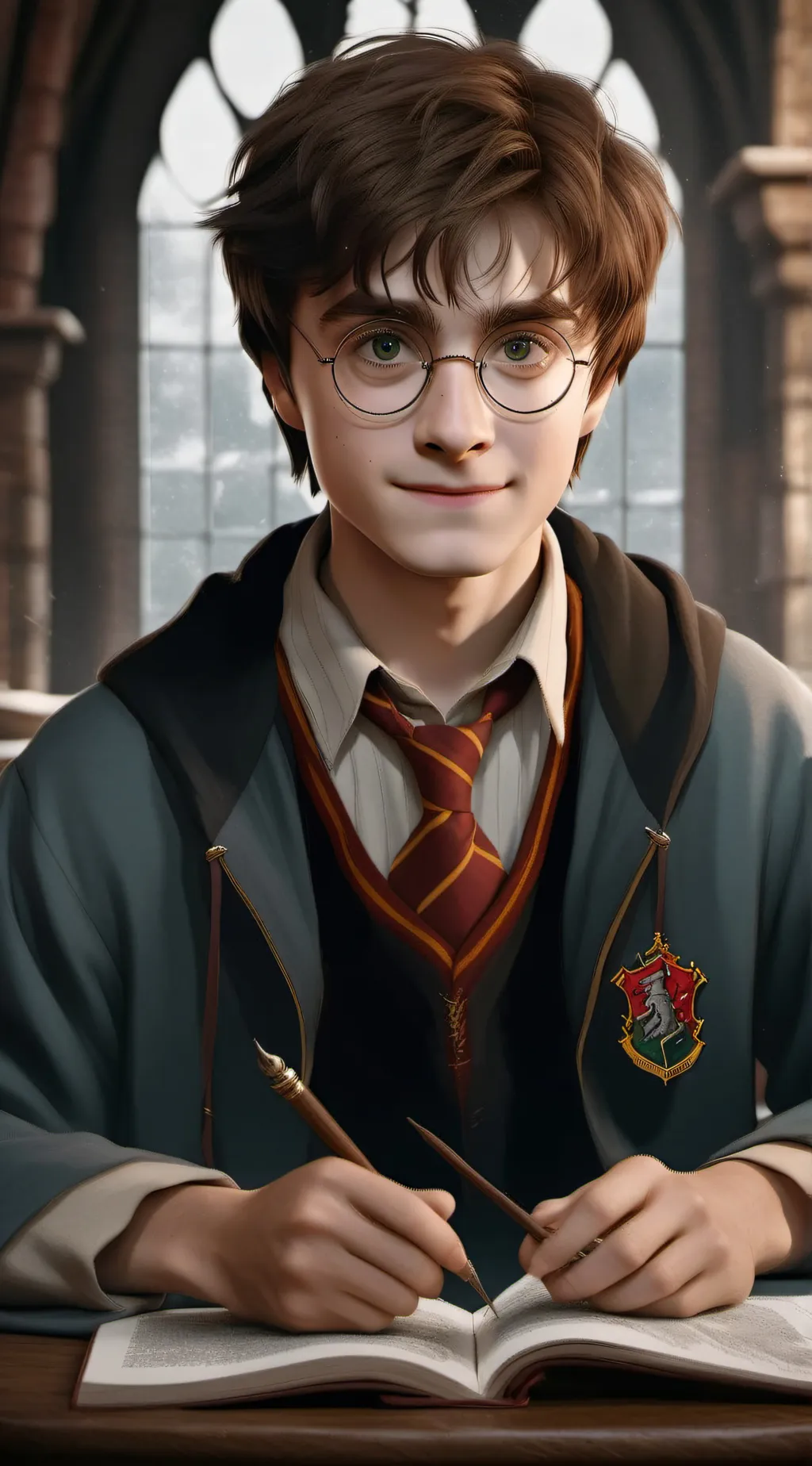 ai character: harry potter  background