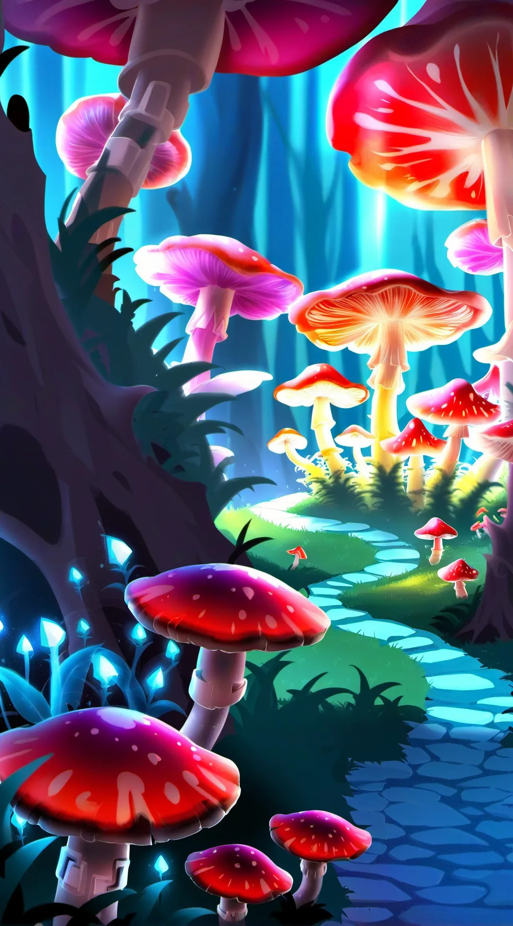 ai character: 🍄Wonderland🍄 background