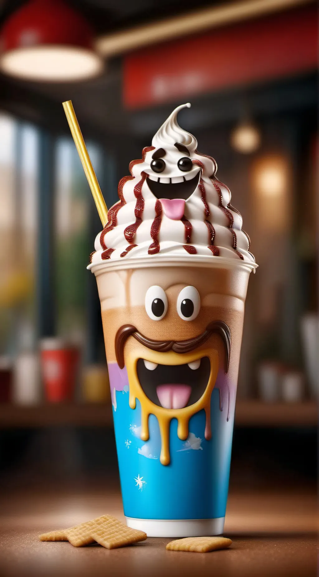 ai character: grimace shake  background