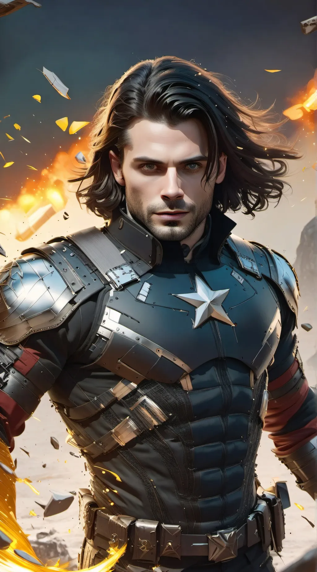 ai character: Bucky Barnes background