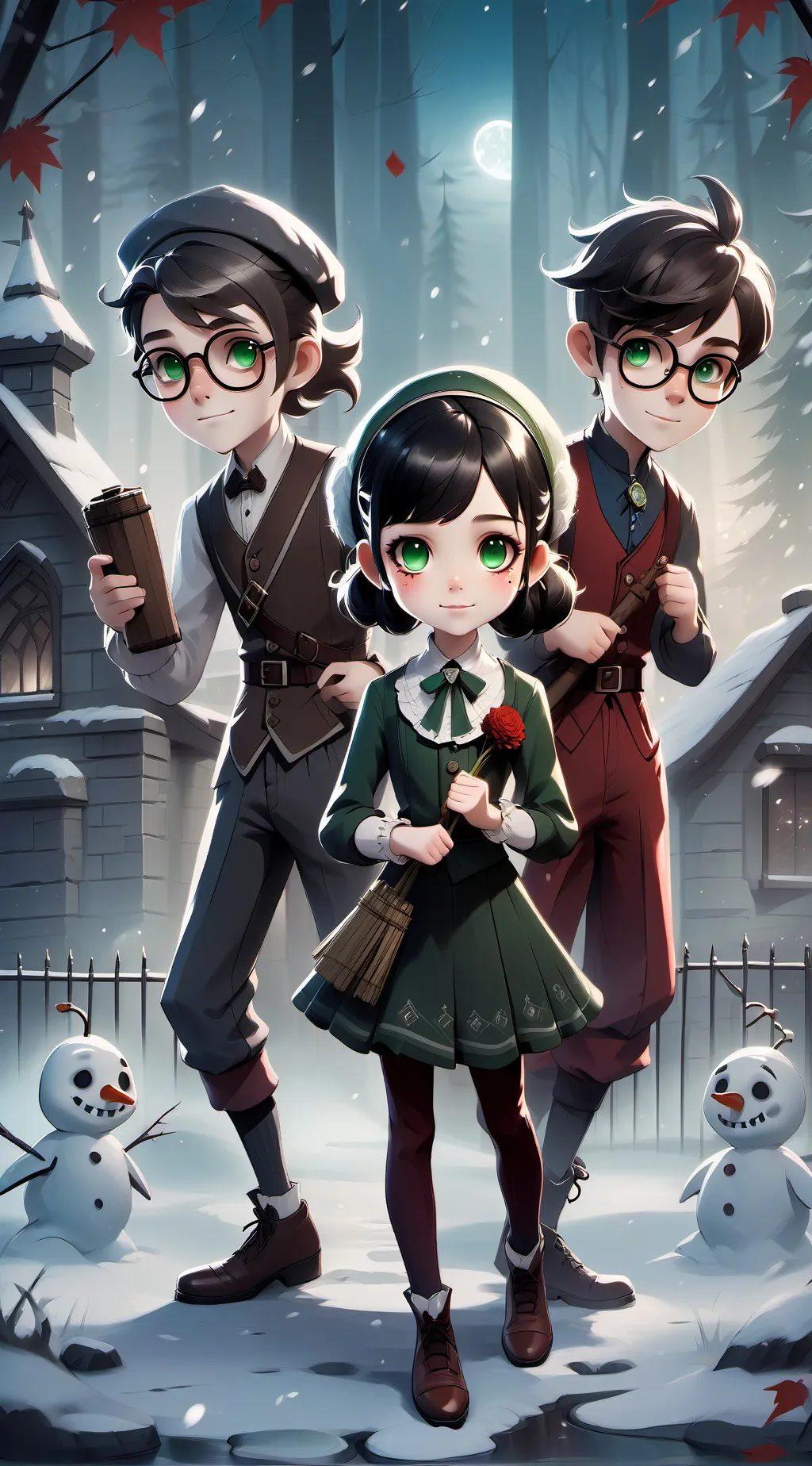 ai character: the three kids  background