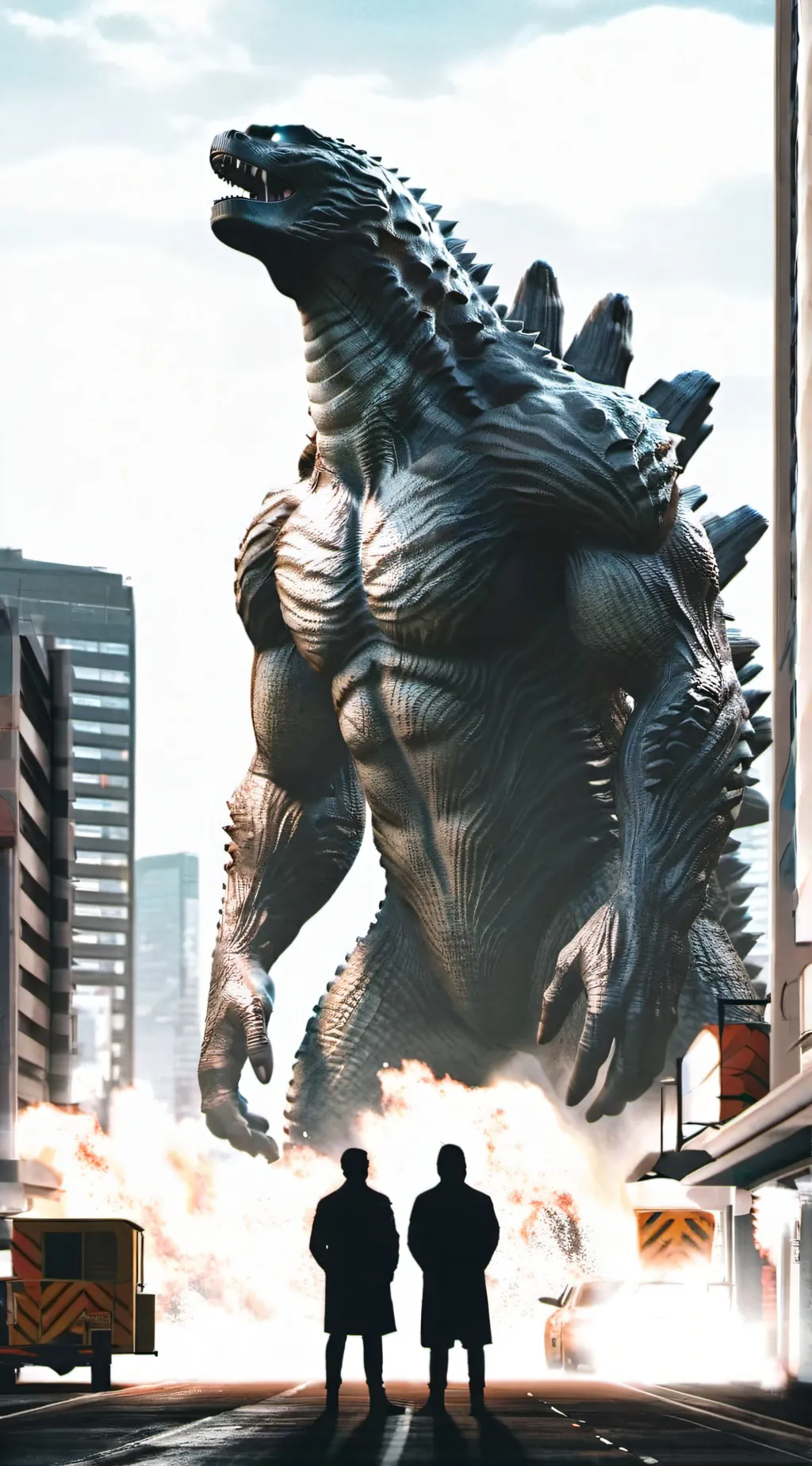 ai character: Godzilla! background