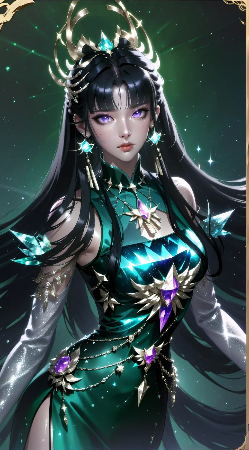 ai character: Crystal Heart background