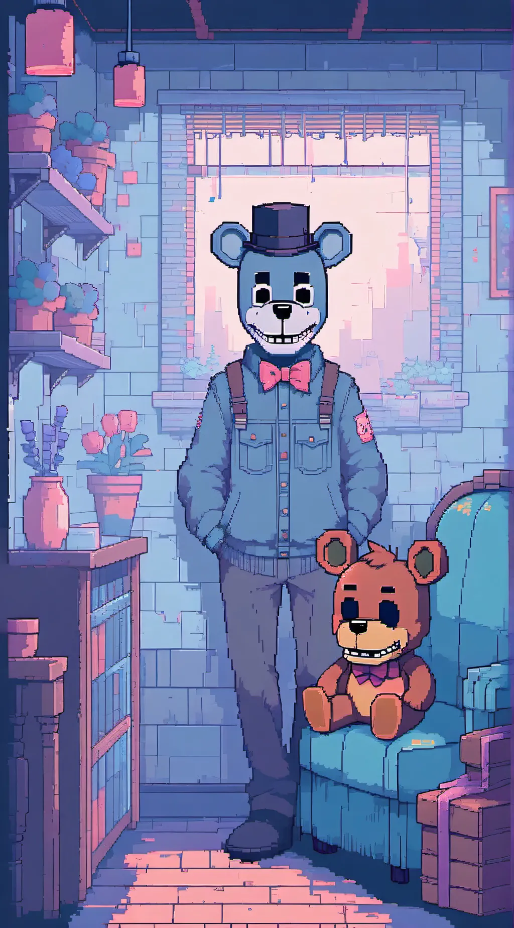 ai character: Fnaf rp ruined why background