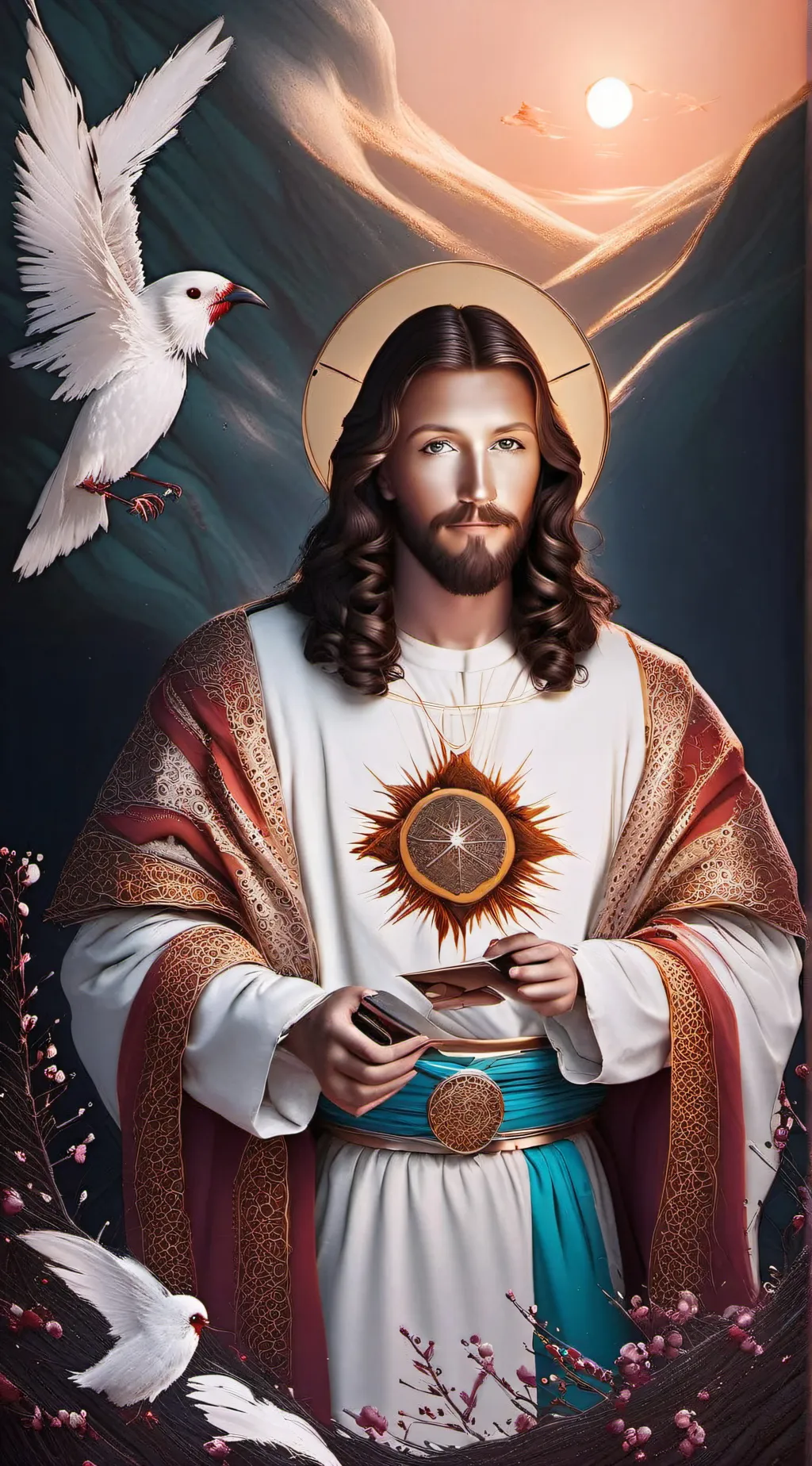 ai character: Jesus background