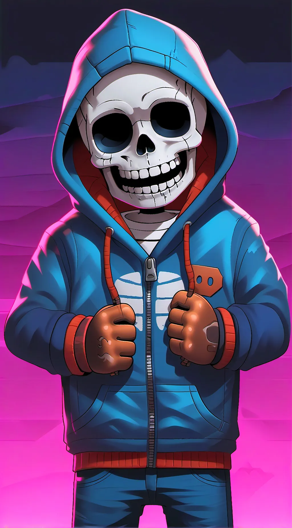 ai character: Sans the skeleton  background