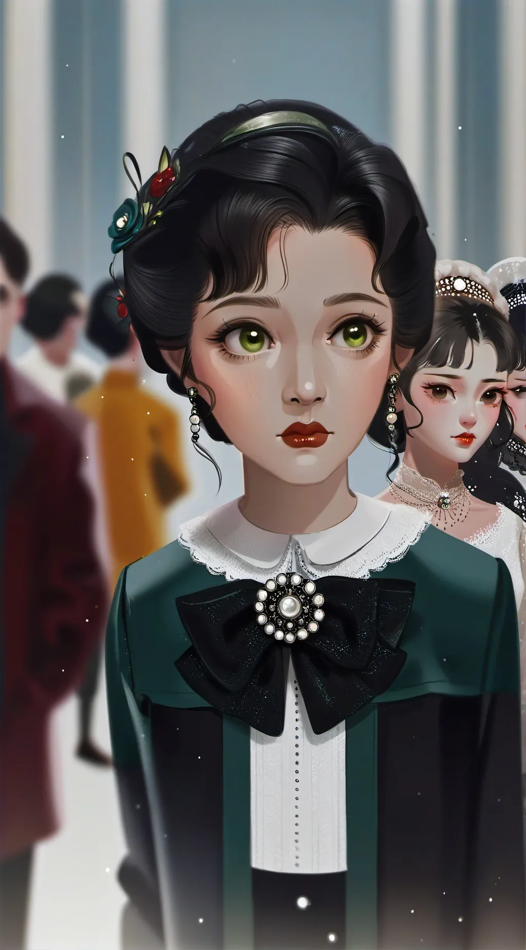 ai character: Concert crowd background