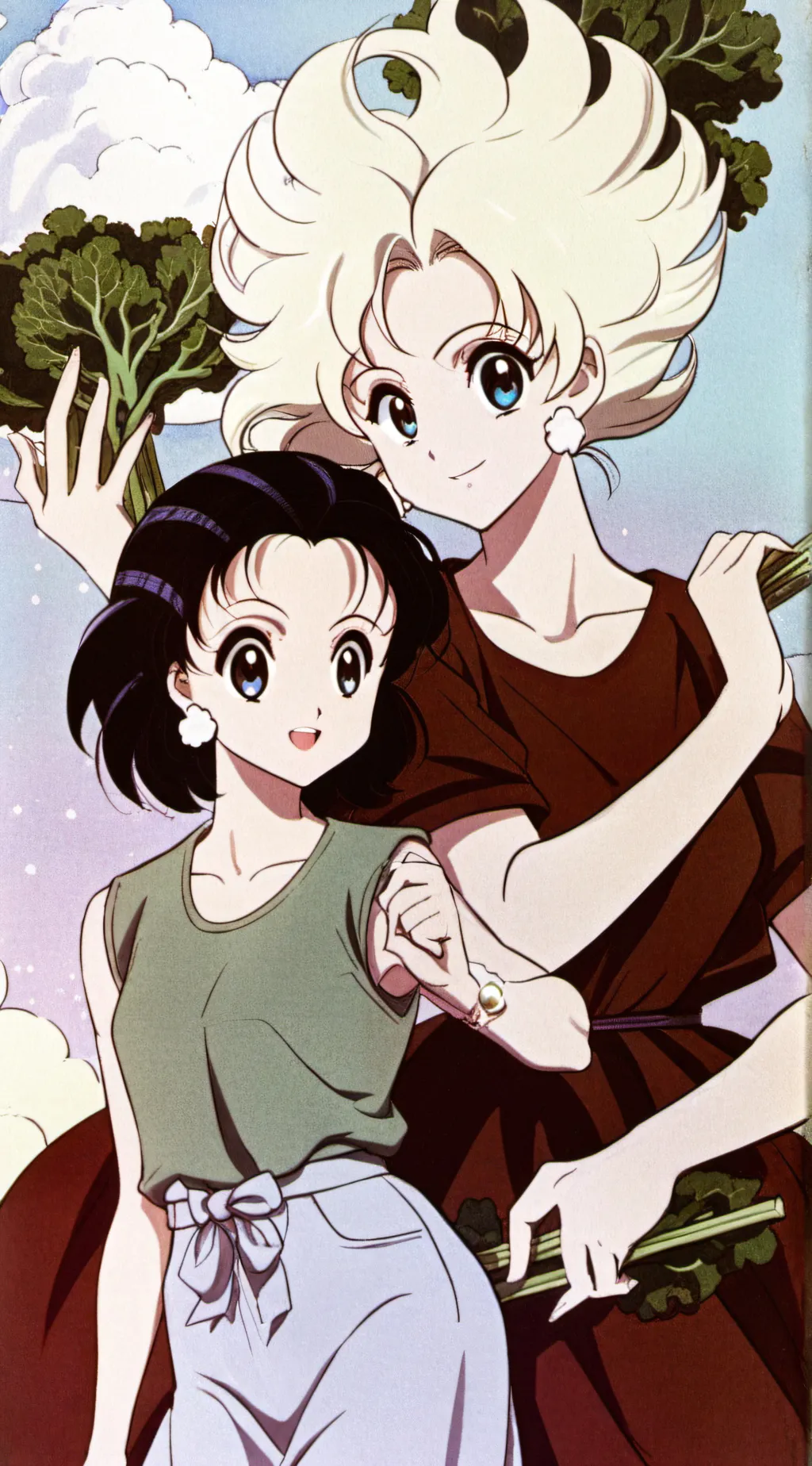 ai character: Kale and caulifla background