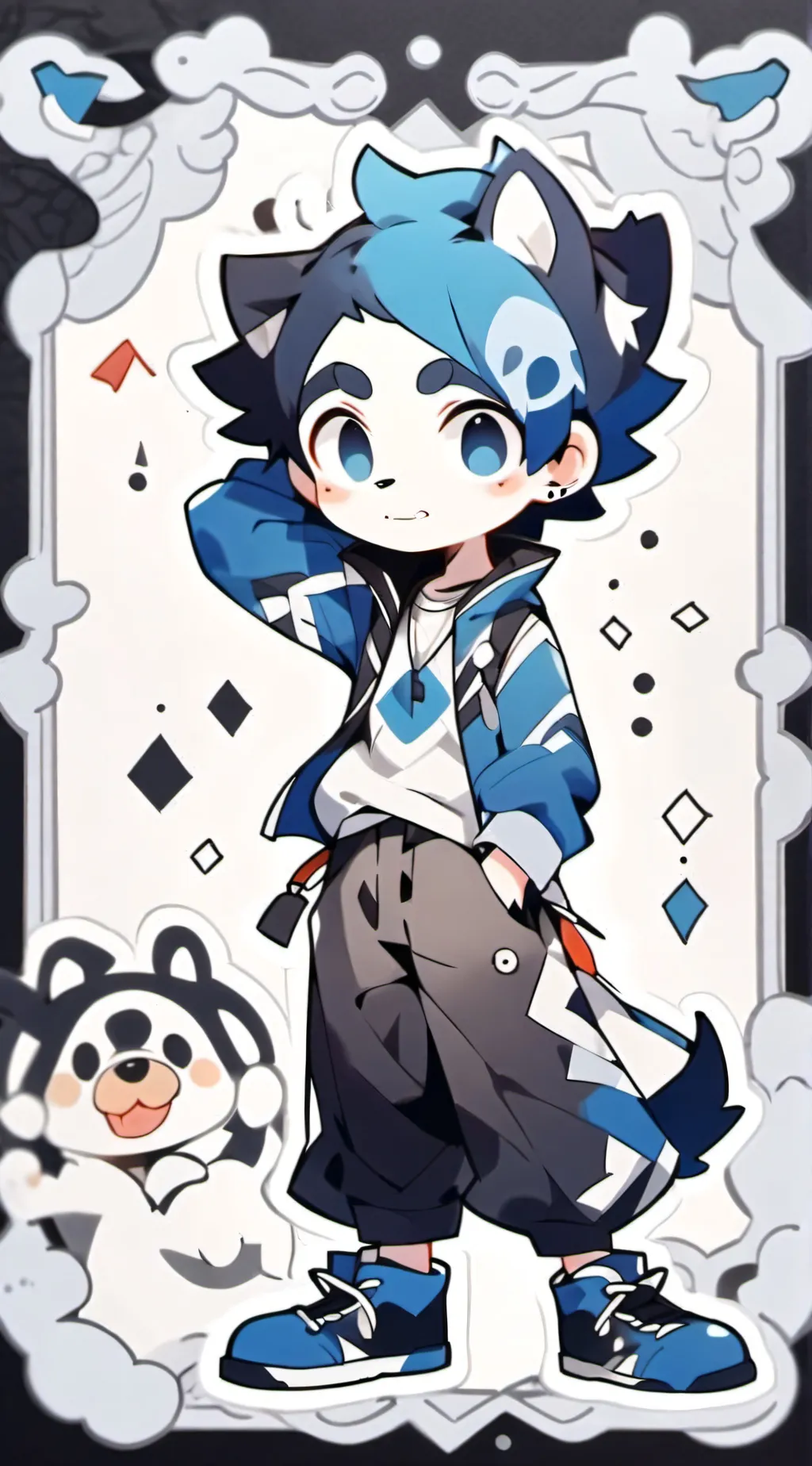 ai character: bluey (genderbent) background