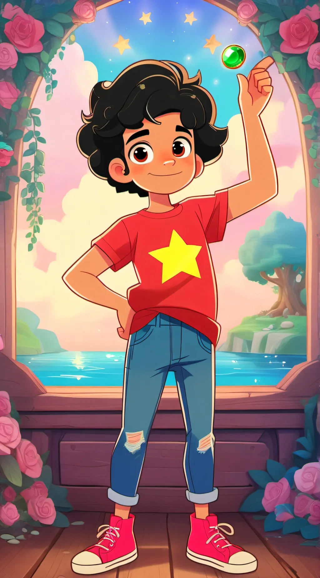 ai character: Steven universe  background