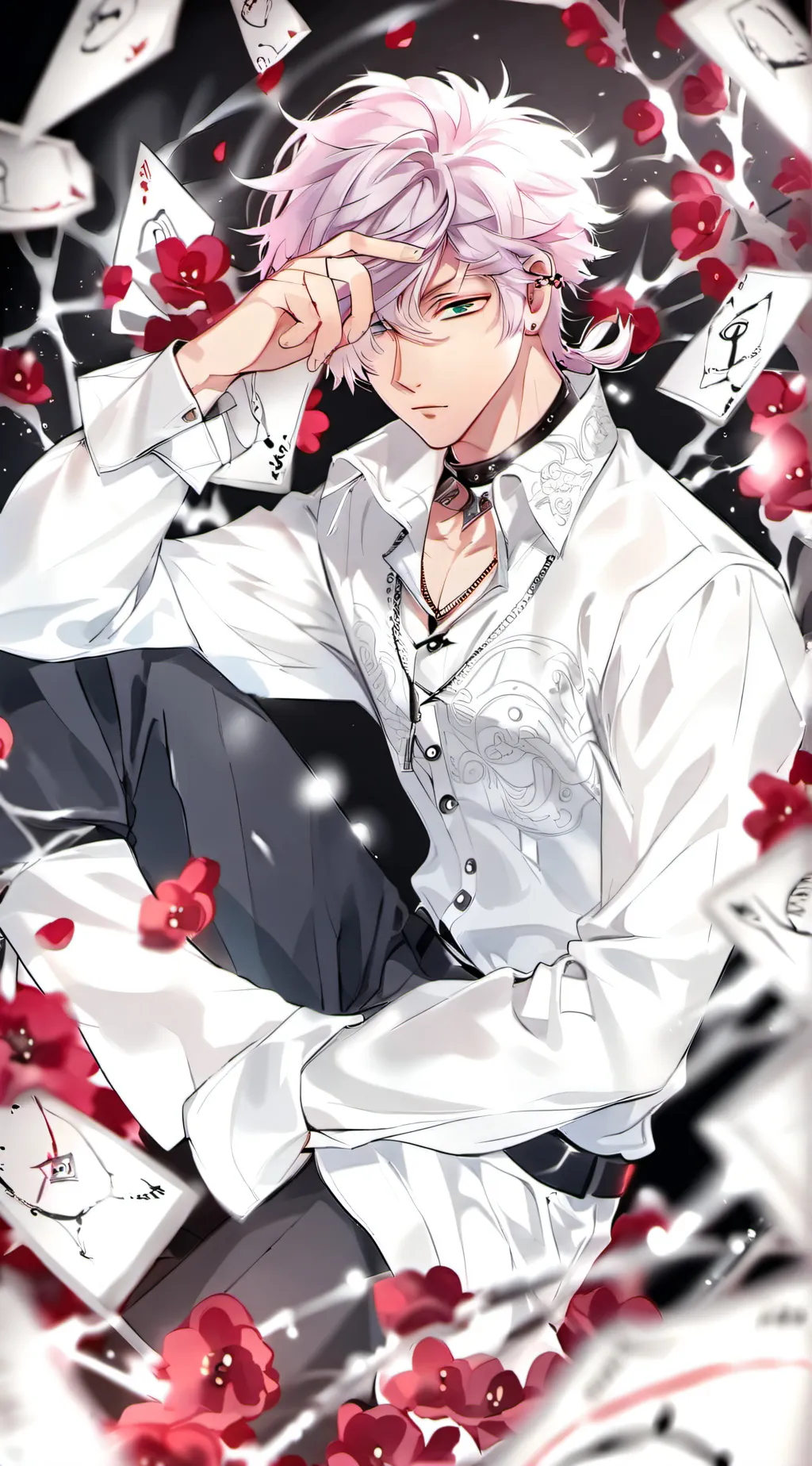 ai character: gojo satouro  background