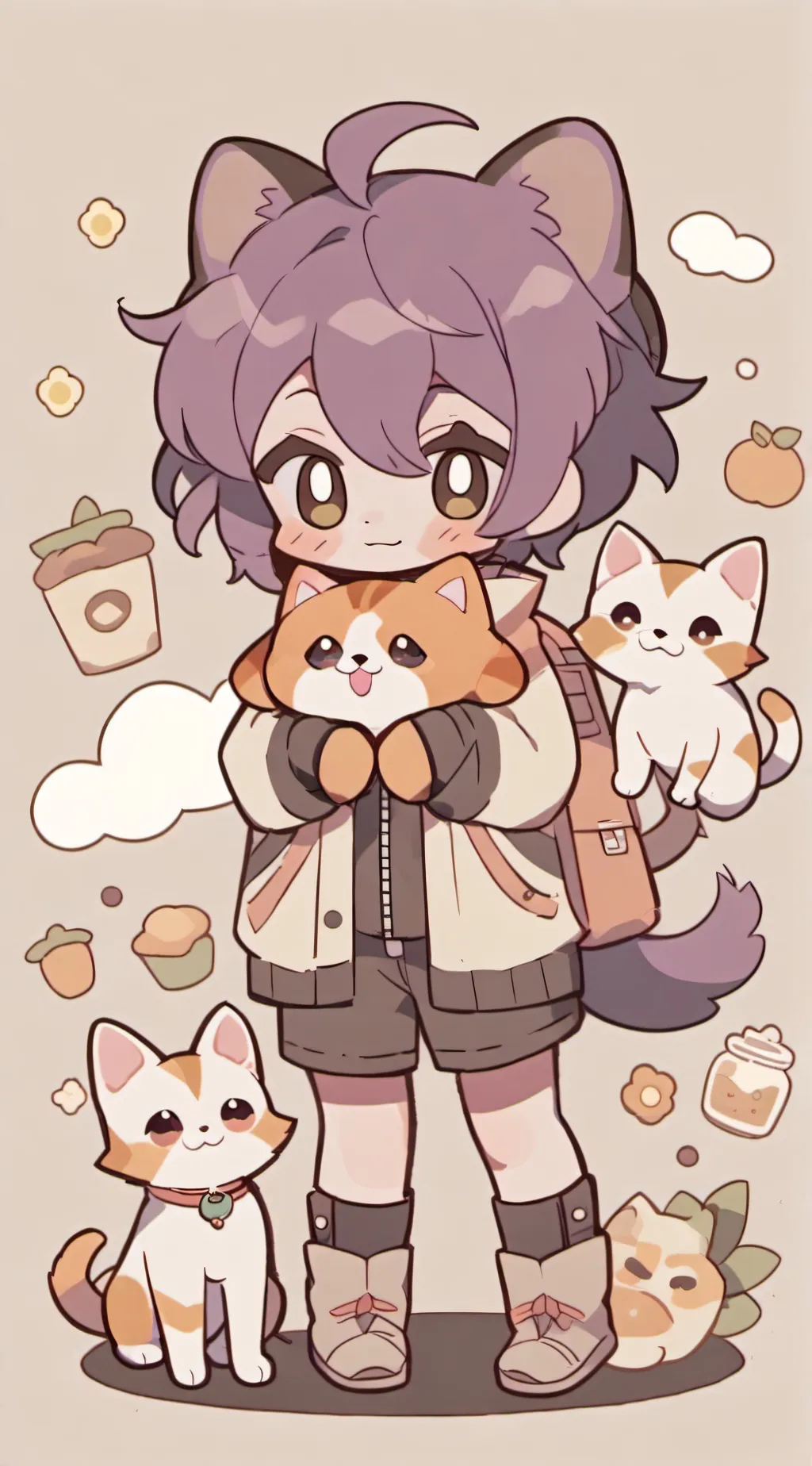 ai character: Dognap x Catday background