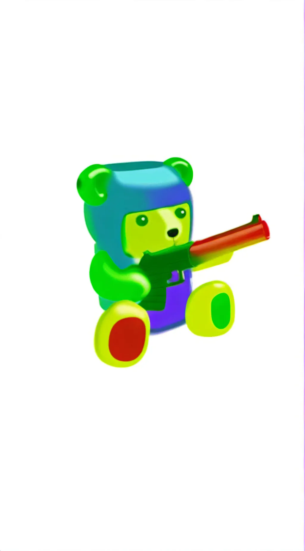 ai character: Army gummy bear background