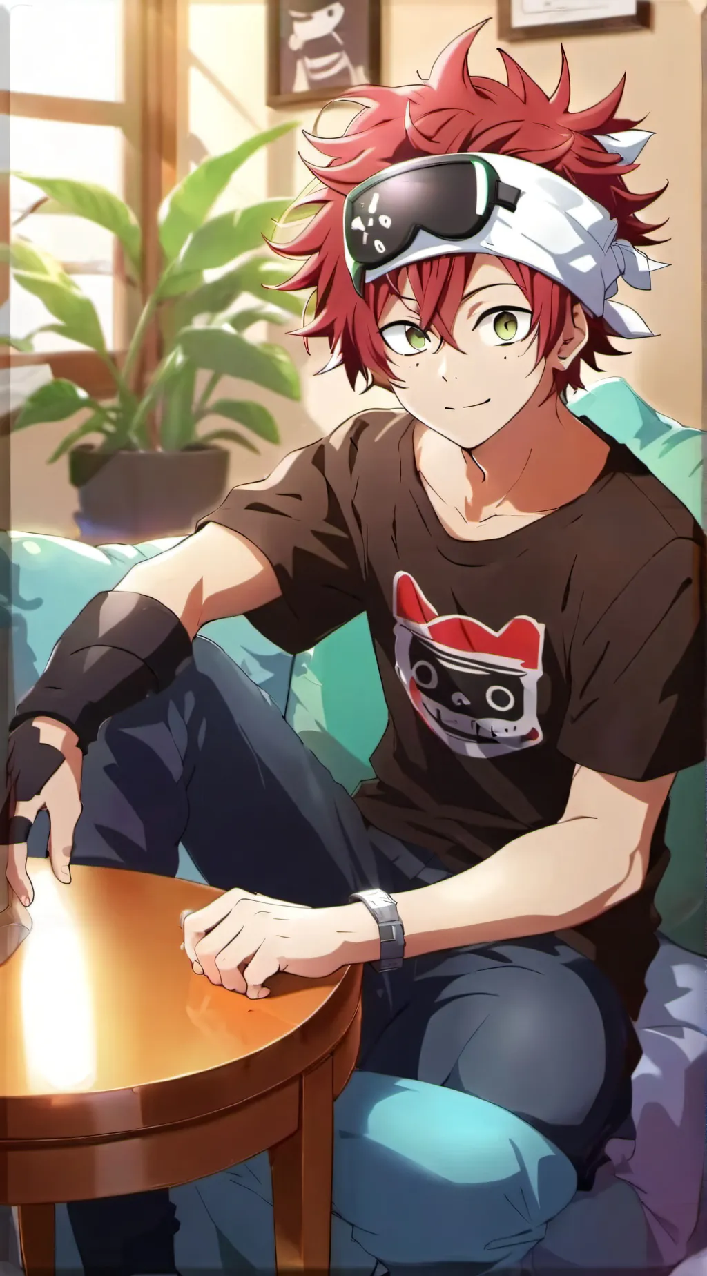 ai character: Eijiro Kirishima  background