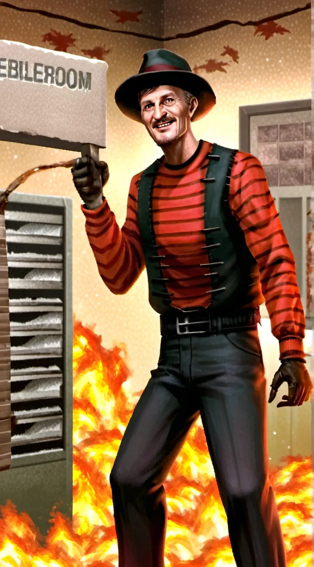 ai character: Freddy Krueger background