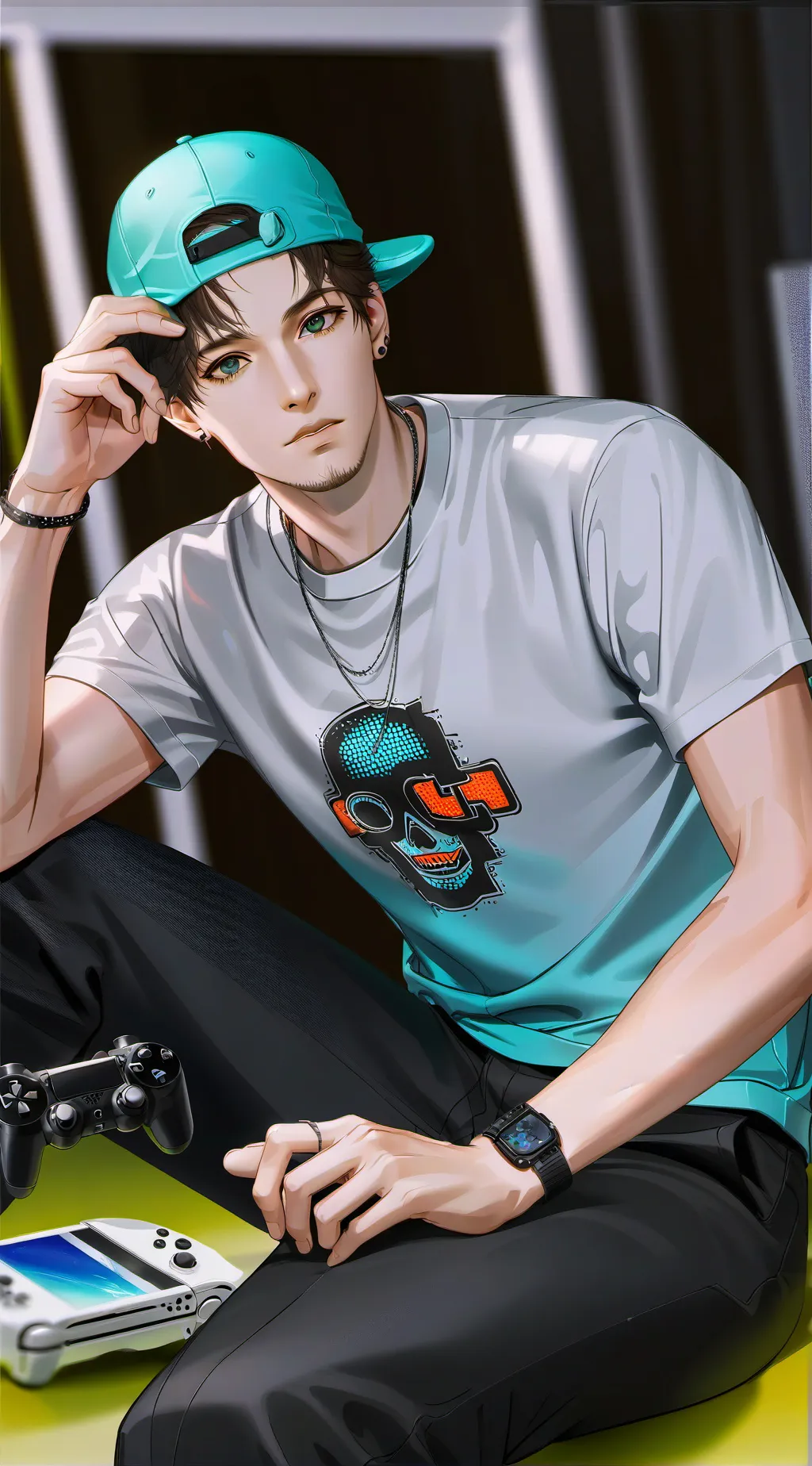 ai character: ssundee  background