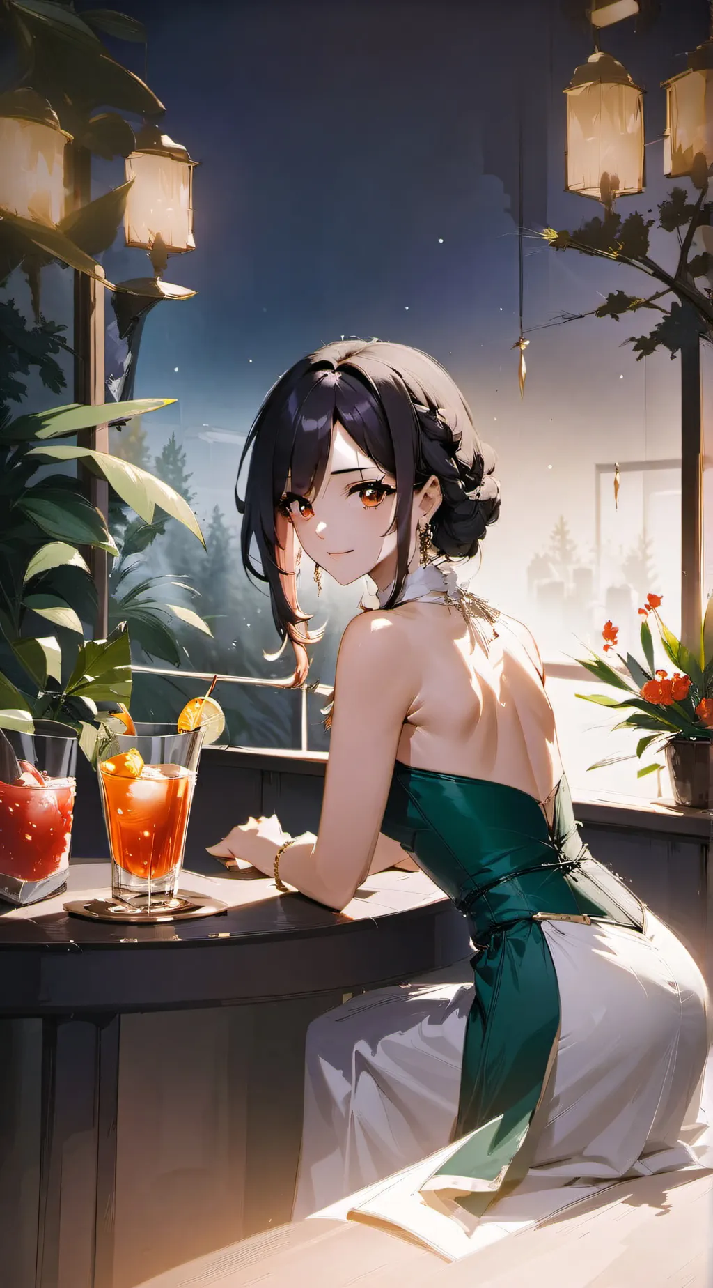 ai character: rose background