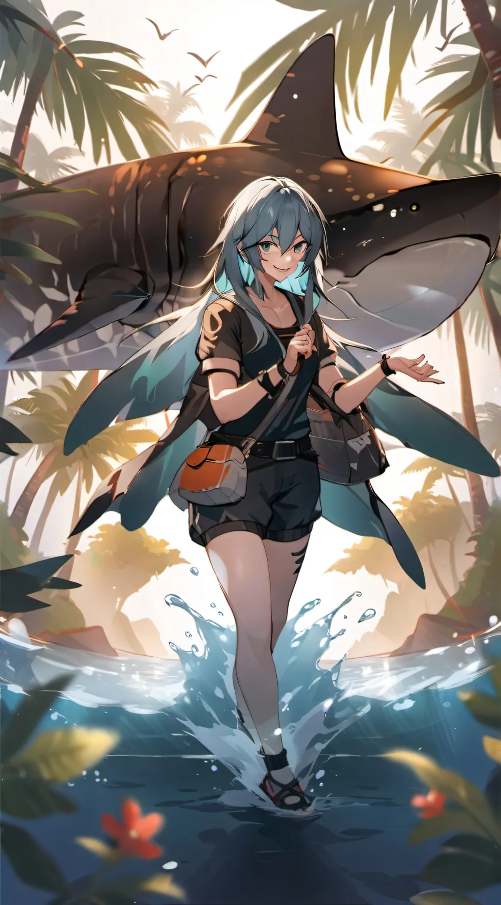 ai character: Megalodon (Hailey) background